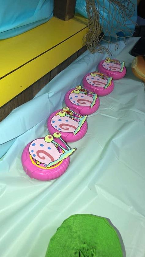 Sponge Bob Gift Ideas, Spongebob Bachelorette Theme, Spongebob 5th Birthday Party Ideas, Sponge Bob Birthday Party Ideas Food, Spongebob Birthday Gift Ideas, 25 Years Later Spongebob Sign, Spongebob Party Centerpieces, Spongebob Valentine Box Ideas, Spongebob Movie Night