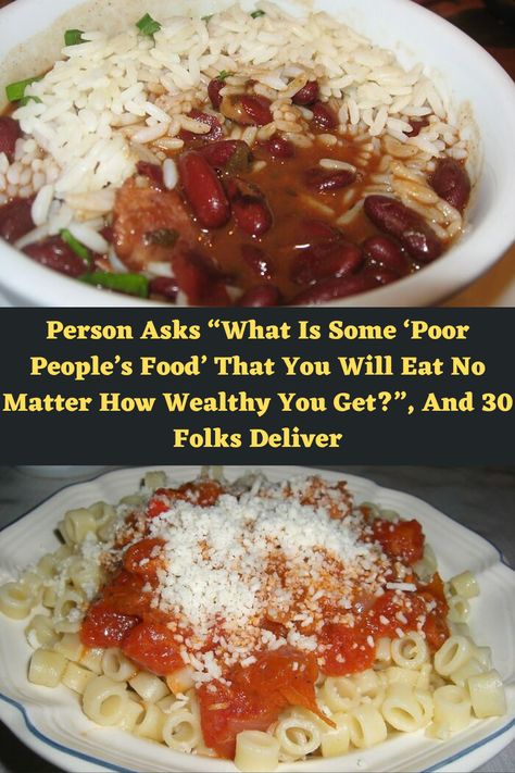 Most of us still eat food combinations that we used to love as kids, yet other people might find it weird. It reminds us of our childhood, the feeling when you just put together random ingredients that you find in the kitchen and you are good to go! Also, probably most of these combinations could be called “poor people food” - canned beans, sandwiches, Poor People Food, Fancy Grilled Cheese, Kraft Dinner, Buttered Noodles, Fried Cabbage, Canned Beans, People Food, Food Combining, Fancy Food