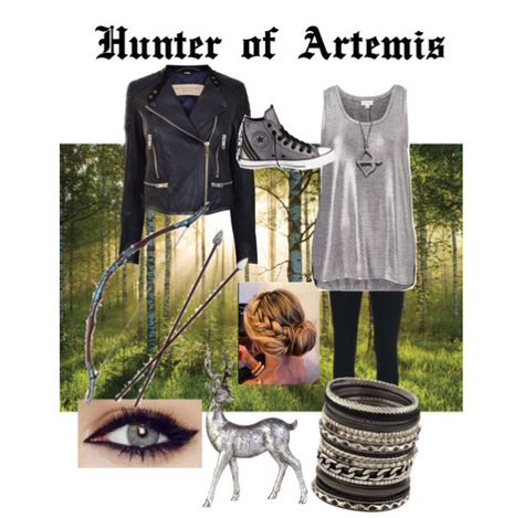 Artemis Inspired Outfits, Hunter Of Artemis Outfit, Artemis Hunters, Artemis Outfit, Hunters Outfit, Squad Costumes, Pjo Outfits, Camp Half Blood Cabins, Hunter Of Artemis