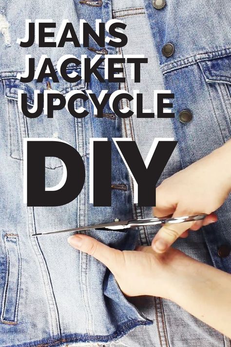 Recycled Denim Jackets Ideas, Denim Jacket Makeover, Jean Jacket Makeover Ideas, Diy Jean Jacket Ideas Paint, Revamp Clothes Refashioning, Jean Jacket Refashion, Denim Jacket Diy Upcycling, Frayed Hem Jeans Diy, Diy Jean Jacket Ideas