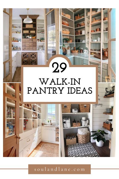 Create a stylish and organized kitchen with these walk-in pantry ideas designed to maximize your storage space! From chic shelving solutions to clever organization ideas, explore ideas and inspirations on how to transform your pantry into a functional and visually appealing space. Walkin Pantry Ideas, Walk In Pantry Ideas Layout, Walk In Pantry Ideas, Pantry Layout, Makeover Kitchen, Pantry Laundry Room, Farmhouse Pantry, Pantry Room, Renovation Kitchen