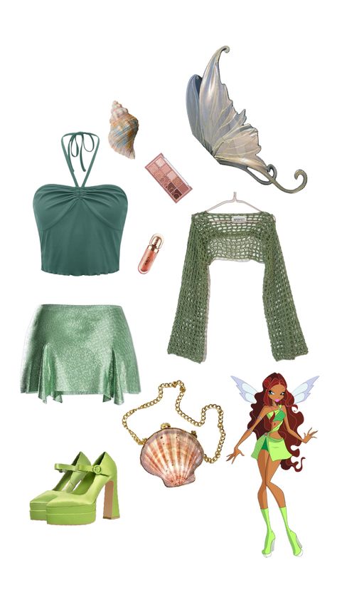 Charmix winx inspirational outfit - Layla/Aisha Winx | #winxclub #layla #aisha Aisha Winx Club Costume, Aisha Winx, Halloween Party Outfits, Club Outfit Ideas, Fairy Costume, Winx Club, Club Outfits, Halloween Outfits, Aesthetic Girl