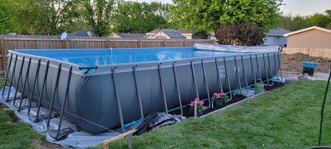 Above Ground Soft Side Rectangle Pools | Facebook Rectangle Pools, Rectangular Pools, Rectangle Pool, Rectangular Pool, Pool Ideas, Pool Deck, Steel Frame, To Share, Siding