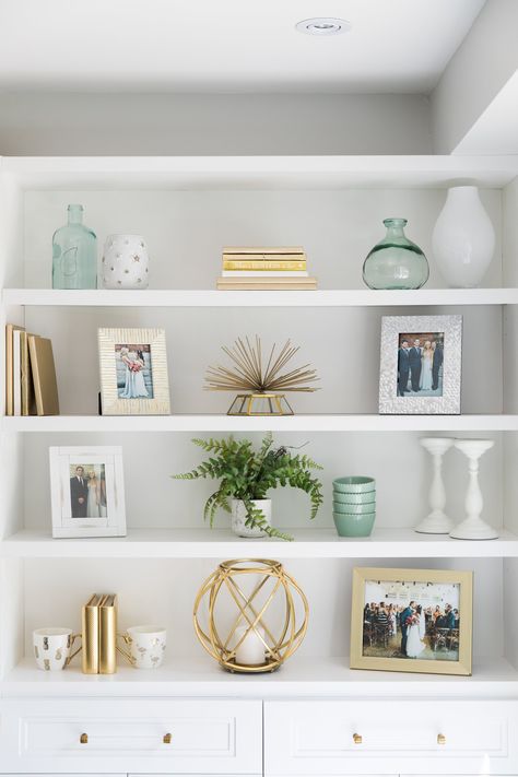 A Simply Beautiful Kitchen & Dining Room Makeover – SIMPLY BEAUTIFUL EATING White Book Shelf, Before After Kitchen, Shelf Decor Living Room, Baby Shower Decor, Bookshelf Decor, Country House Decor, Country Home Decor, Book Shelf, Cheap Home Decor