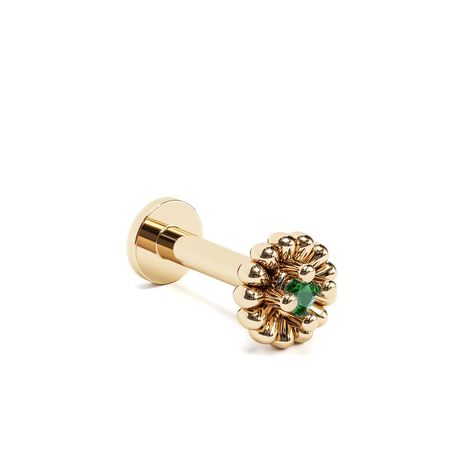 PRICES MAY VARY. 【Materials】: 14K Yellow Gold | Lab Grown Emerald 【Measurements】: Emerald size: 1.3mm 【Please note】: This stud is sold singly. 【Comfort and Style】: Perfectly designed to fit comfortably and add a stylish touch. High-quality craftsmanship ensures durability and a secure fit. A must-have accessory for piercing enthusiasts. 【Made for daily wear】: This flat back stud is made for daily wear and will beautifully compliment all your favorite outfits. A beautiful flat back stud earring t Flat Back Earrings Gold, Conch Piercing Stud, Earring Cartilage, Unique Studs, Dainty Gold Earrings, Tragus Conch, Flat Back Earrings, Body Jewelry Piercing, Conch Piercing