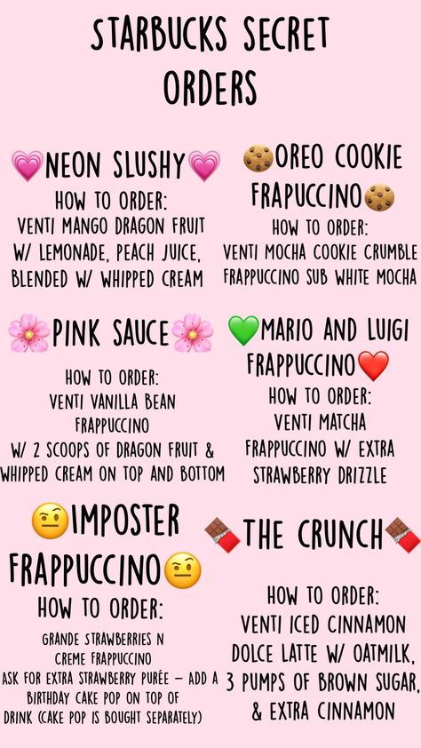 Matcha Frappuccino, Mocha Cookie Crumble, Starbucks Drink Menu, Starbucks Hacks, Starbucks Secret Menu Recipes, Fun Drink Recipe, Starbucks Drinks Diy, Secret Starbucks Recipes, Iced Starbucks Drinks