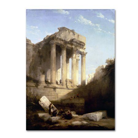 Trademark Fine Art 'Ruins Of The Temple Of Bacchus' Canvas Art by David Roberts, Brown Ruined Architecture, Noir Detective, Architecture Antique, David Roberts, Walker Art, Irish Art, Writing Art, Architectural Drawings, Ancient Architecture