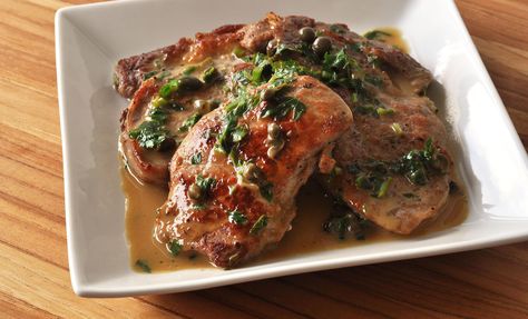 How to Best Enjoy Veal Top Round – Center of the Plate | D'Artagnan Blog Veal Piccata Recipe Giada, Easy Veal Recipes, Veal Piccata Recipe, Veal Cutlet Recipes, Veal Piccata, Veal Marsala, Capers Recipe, Piccata Recipe, Veal Cutlet