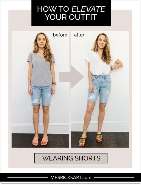 It's not summer without shorts! But don't forget, those summer outfits with shorts can still be put together and cute! Here are some ideas. Summer Layering Outfits, Elevate Outfit, Outfits With Shorts, Styling Hacks, Linen Pants Outfit, Long Outfit, Elevate Your Outfit, Jumpsuit Outfits, White Jeans Outfit