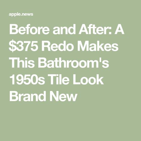 Before and After: A $375 Redo Makes This Bathroom's 1950s Tile Look Brand New Vintage Beige Tile Bathroom, Green Tile Bathroom Vintage, Light Blue Wall Paint, 1950s Tile, Blue Wall Paint, Beige Tile Bathroom, Cork House, 1950s Bathroom, Beige Flooring