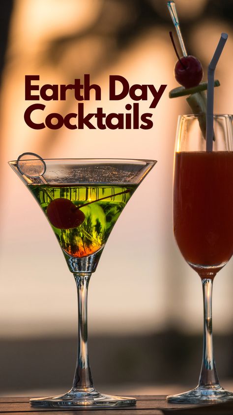 Earth Day Cocktails Earth Day Drinks, Cocktails To Try, Earth Day, Refreshing Drinks, Mother Earth, Drinks