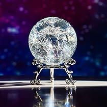 Cracked Crystal, Gifts Photography, Crystal Paperweight, Glass Sphere, Decorative Spheres, Ice Crystals, Metal Stand, Paperweights, Ball Ornaments