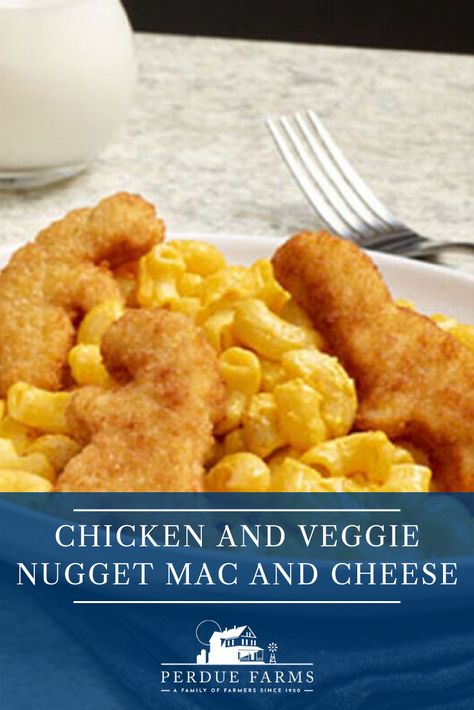 Sneak some veggies in your kids' diet with this tasty recipe, which features Perdue's chicken and veggie nuggets. Customize this mac and cheese by adding whatever you have on hand, such as bacon, vegetables or your favorite seasoning. #dinner #dinnertime #chickendinner #chicken #chickenrecipes #pasta #macncheese #macandcheese #cheese #recipes #recipe #chickenrecipes #perduefarms #perduechicken #perduerecipes #perduefarmsrecipes #kidfood #kidfriendlymeals Bacon Vegetables, Dino Chicken Nuggets, Veggie Nuggets, Dream Food, Mac And Cheese Recipe, Tasty Recipe, Mac N Cheese Recipe, Kids Diet, Mac N Cheese