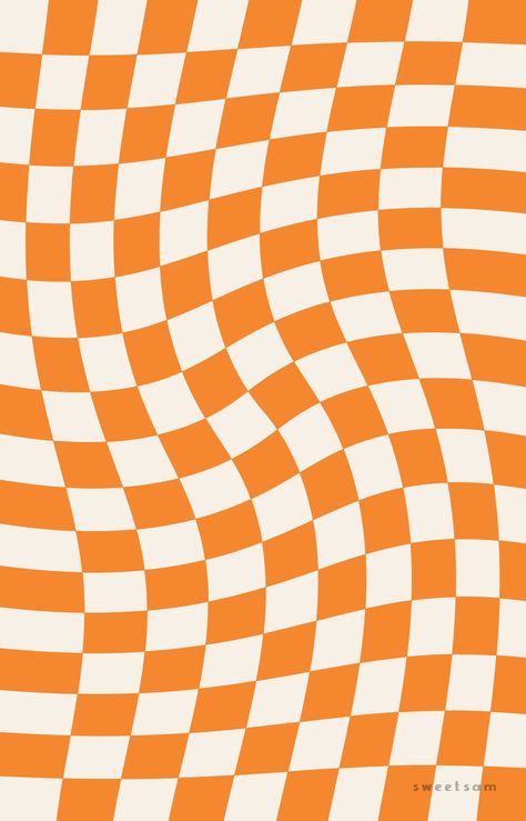 Wavy Checkerboard Wallpaper, Orange Checkered Wallpaper, Cute Orange Background, Orange Checkered Background, Wavy Aesthetic, Checkerboard Wallpaper, Wavy Checkerboard, Game Room Family, X Design