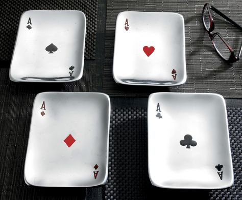 Playing Card Holder, Dark Decor, Ace Card, Jewellery Holder, Card Party, Snacks Dishes, Ace Of Hearts, Ace Of Diamonds, Pottery Workshop