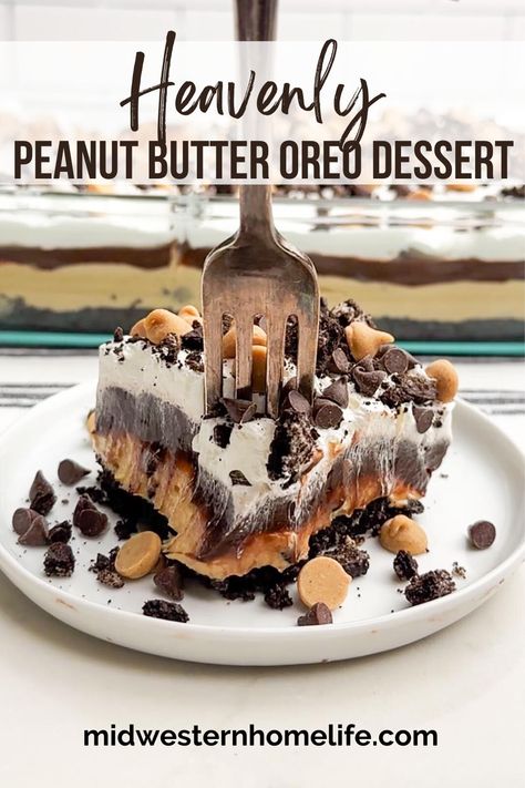 Cool Whip And Pudding Desserts, Peanut Butter Oreo Dessert, Cream Cheese And Cool Whip, Heavenly Dessert Recipe, Oreo Delight, No Bake Chocolate Desserts, Peanut Butter Cream Cheese, Cool Whip Desserts, Oreo Fluff