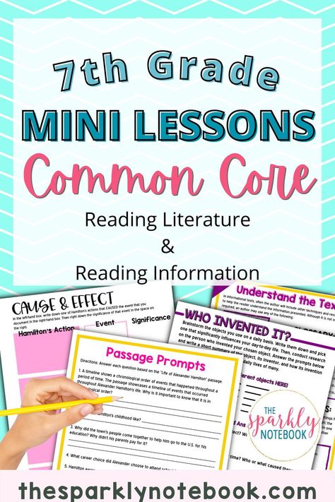 MIddle School ELA teachers everywhere can rejoice, knowing that these Common Core Standard aligned mini-lessons include all you need to ensure your students are mastering the standards. From reading literature to reading information, there are student practice pages and assessments for each standard. Head to my blog now to learn more about these 7th grade ELA instructional resources! School Poetry, 7th Grade English, Poetry Middle School, 7th Grade Reading, Middle School Lesson Plans, Common Core Ela, Middle School Lessons, 7th Grade Ela, 8th Grade Ela