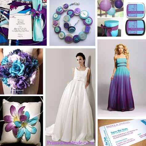 Teal and purple wedding Aqua Wedding Colors, Purple Teal Wedding, Purple And Blue Wedding, Beach Wedding Purple, Blue Wedding Theme, Wedding Colors Purple, Aqua Wedding, Peacock Wedding, Turquoise Wedding