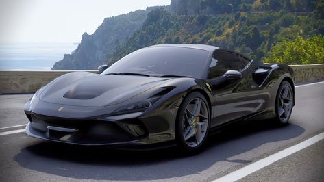 Car Collage, Ferrari F8 Tributo, F8 Tributo, Ferrari F8, Black Cars, Pimped Out Cars, Lovely Car, Fruit Wallpaper, Getaway Car