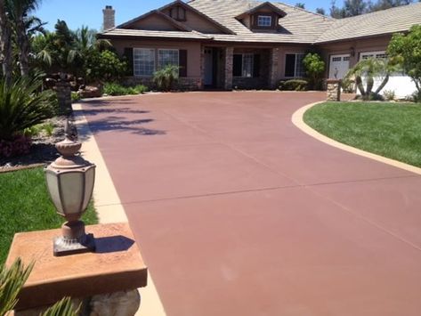 Stained Concrete Pictures - Gallery - The Concrete Network Concrete Driveway Paint, Stained Concrete Driveway, Driveway Paint, Cement Driveway, Sidewalk Repair, Stamped Concrete Patterns, Driveway Resurfacing, Stamped Concrete Driveway, Driveway Repair