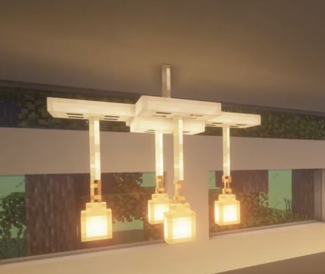 How To Make A Chandelier In Minecraft, Minecraft Modern Chandelier, End Rod Lighting Minecraft, Minecraft Light Fixture Ideas, Lighting In Minecraft, Chandelier Ideas Minecraft, Light Designs Minecraft, Minecraft Ceiling Light Ideas, Lights Minecraft Ideas