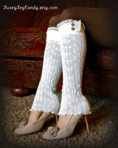 Leg Warmers With Heels, Lace Leg Warmers, Boot Cuffs, Tempura, Boot Socks, Pretty Shoes, Dream Clothes, Leg Warmers, Cute Shoes