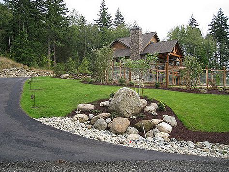 M's driveway, entrance | Cloud Mountain Farm | Flickr Landscaping Entrance, Driveway Entrance Landscaping, Cobblestone Driveway, Hydrangea Landscaping, Driveway Entrance, Driveway Landscaping, Farm Photo, Landscaping Supplies, Patio Designs