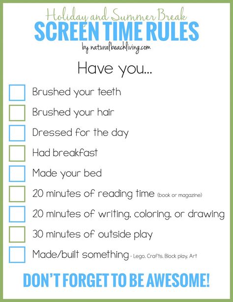 Activities for Kids Archives - Page 24 of 110 - Natural Beach Living Screen Time Rules Kids, Cheap Summer Activities For Kids, Cheap Summer Activities, Summer Rules, Screen Time Rules, Screen Time For Kids, Free Time Activities, Rules For Kids, Limiting Screen Time