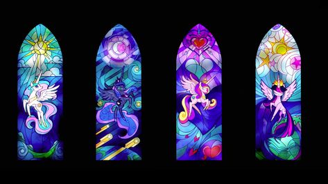 Hyanna Natsu, Stain Glass Windows, Stained Glass Cookies, Twilight Sparkle Alicorn, My Little Pony Poster, Mane 6, Celestia And Luna, My Little Pony Princess, Princess Twilight Sparkle