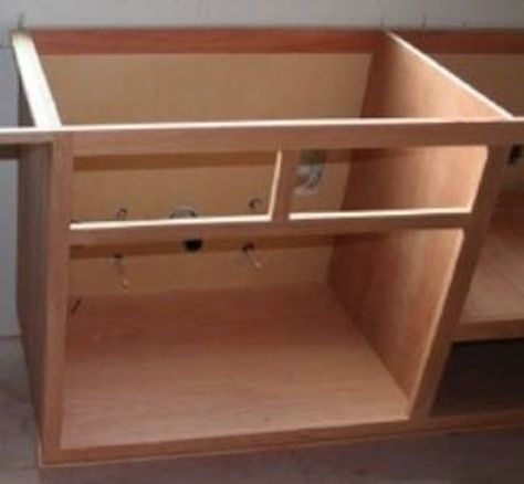 How to Build a Wall Oven Cabinet Diy Kitchen Sink Cabinet, Kitchen Sink Diy, Sink Base Cabinet, Under Kitchen Sink, Building Kitchen Cabinets, Kitchen Sink Cabinet, Oven Cabinet, Building A Kitchen, Caravan Interior