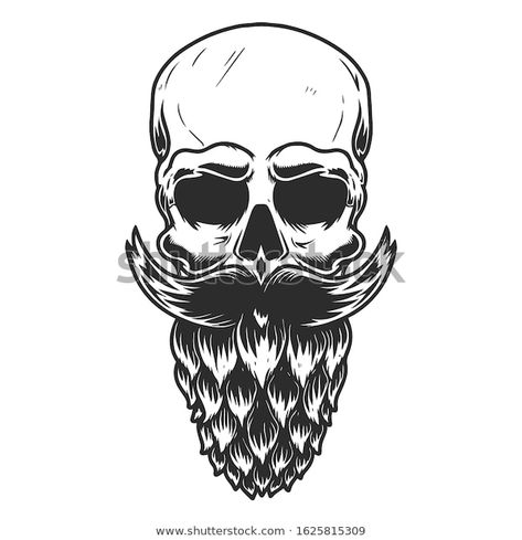 Beer Tattoos, Bearded Skull, Skull Beard, Sports Design Ideas, Wallpapers Android, Sales Image, Beer Design, Human Skull, Beard No Mustache