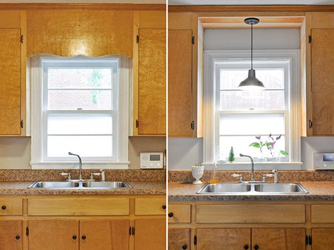 Kitchen Sink Lighting Ideas, Bright Kitchen Lighting, Sink Lighting, Sink Window, Over Kitchen Sink, Above Kitchen Sink, Kitchen Sink Lighting, Window Over Sink, Best Kitchen Lighting