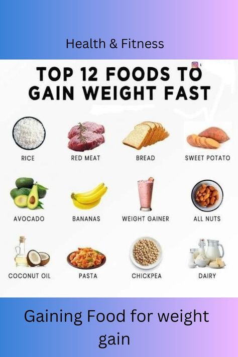 ain Weight with Nutrient-Dense Foods

User
top 12 food to weight gain 

ChatGPT
If you are looking to gain weight in a healthy manner, it's essential to focus on nutrient-dense foods that can help you increase your calorie intake while providing valuable vitamins and minerals. Here are 12 foods that can aid in weight gain:

Nuts and Nut Butters: Nuts like almonds, walnuts, cashews, and nut butters (peanut butter, almond butter) are calorie-dense and rich in healthy fats, proteins, and fiber.

Av Weight Gain Drinks, Gain Weight Smoothie, Tips To Gain Weight, Ways To Gain Weight, Healthy Weight Gain Foods, Stomach Fat Burning Foods, Food To Gain Muscle, Weight Gain Diet, Corps Idéal