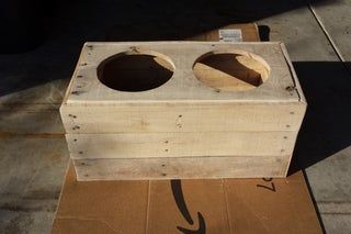 Pallet Wood Dog Bowl Stand : 3 Steps (with Pictures) - Instructables Raised Dog Bowls Diy, Dog Bowl Stand Diy, Dog Bowls Diy, Wood Dog Bowl Stand, Dog Food Holder, Dog Food Bowl Stand, Dog Food Stands, Dog Food Station, Dog Bowl Holder