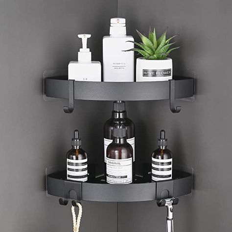 Shower Corner Shelf, Metal Installation, Bathroom Corner Shelf, Corner Shower Caddy, Square Bath, Shower Rack, Bath Shelf, Black Bathroom Accessories, Bath Shower Screens