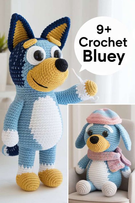 9 Adorable Crochet Bluey Projects to Make You Squeal with Joy  Unleash your creativity with these adorable crochet Bluey projects that will make you squeal with joy! From playful toys to cozy blankets these fun ideas bring the beloved characters to life. Perfect for fans of Bluey Bingo Bandit and Chilli these crafts are sure to brighten your day! Happy crocheting! https://fabricerie.com/crochet-bluey Bluey Crochet Blanket Pattern, Crochet Bluey Pattern, Bluey Bingo Crochet Pattern Free, Bluey Amigurumi Free Pattern, Blue Crochet Pattern Free, Bluey Crochet Ideas, Crochet Bluey Amigurumi Free Pattern, Bluey Crochet Free Patterns, Crochet Bluey Amigurumi