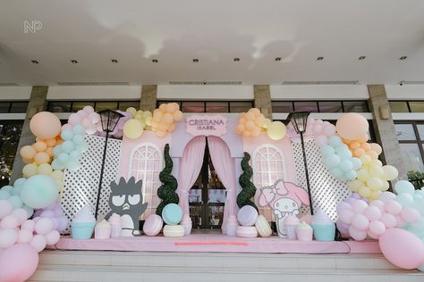 Cristiana Isabel’s Sweet Sanrio Café Themed Party – 7th Birthday Cafe Themed Birthday Party, Sanrio Birthday Theme, Sanrio Birthday Party Decorations, Sanrio Party Ideas, Sanrio Themed Party, Sanrio Birthday Party Ideas, Sanrio Birthday Party, Cinnamoroll Party, Sanrio Cafe