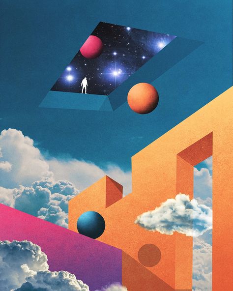 1 -10, which one is your fav?? ✨☄️ © Nibera Visuals #space #cosmos #cosmicart #surrealism #cubism #retrofuturism #art #nostalgia #illustration #spaceart #graphicdesign #visualart #illustation #visualartist #spirituality #artwork #80s #70s #retro #geometry Spirituality Artwork, Surrealism Futuristic, Retro Futurism Poster Graphic Design, Retro Futuristic Poster, Nostalgia Illustration, Retro Futurism Music, Retro Futuristic Art, 1950s Space Art Retro Futurism, Concert Design