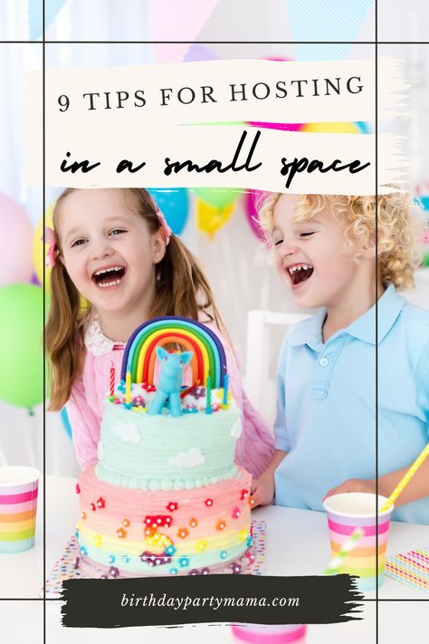 Want to host a birthday party for your kiddo but you’re worried about having enough space to host? Learn my top 9 tips for hosting birthday parties in a small space. It can be done! Small Space Birthday Party Ideas, Hosting A Birthday Party, Hosting Hacks, Party Hosting, Birthday Party At Home, Party Layout, Space Birthday Party, Party Tips, Space Birthday