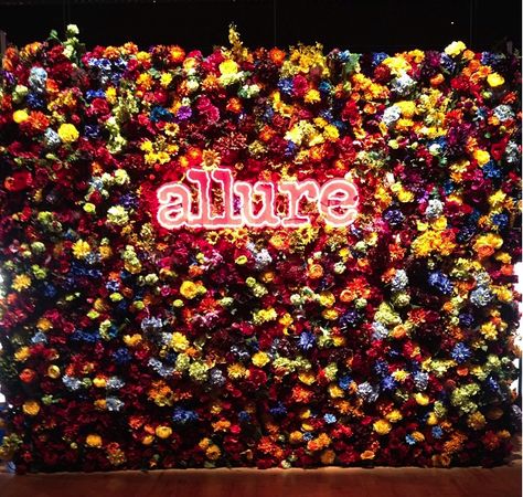 allure step & repeat - flowers + neon Salon Board, Bar Rental, Flower Event, Flower Tropical, Dove Chocolate, Corporate Events Decoration, Corporate Event Design, Flower Walls, Corporate Event Planning