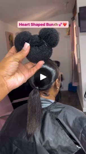 Heart Buns Hairstyle, Heart Shaped Bun, Love Is In The Hair, Weave Ponytail, You Rock, Protective Styles, Protective Hairstyles, Bun Hairstyles, Hair Hacks