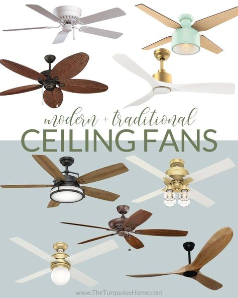 Yes, you can live in a world where ceiling fans are stylish and contemporary! Don’t let your fan become a last-minute decision where functionality trumps all. Find a classy ceiling fan for your bedroom, living room, dining room, or even the porch to take your space to the next level. Living Room Ceiling Fan, Traditional Ceiling Fans, Ceiling Fan Bedroom, Affordable Lighting, Savvy Southern Style, Rock Fireplaces, Best Ceiling Fans, Neutral Paint Colors, Gorgeous Bedrooms