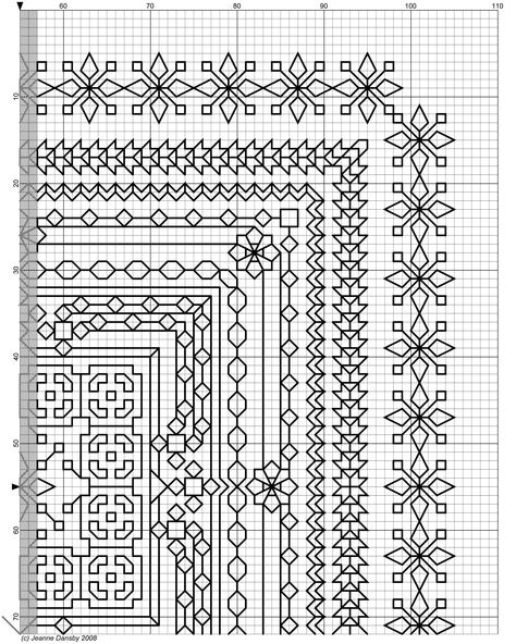 Motifs Blackwork, Blackwork Embroidery Designs, Blackwork Embroidery Patterns, Blackwork Cross Stitch, Blackwork Designs, Graph Paper Designs, Blackwork Patterns, Crochet Geek, Blackwork Embroidery