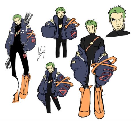 Zoro in a big puffy coat Zoro Egghead Outfit, Egg Head One Piece, One Piece Cosplay, Head Color, Roronoa Zoro, Funny Pictures, One Piece, Design Inspiration, Character Design