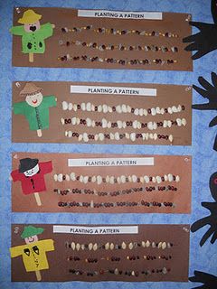 Planting a Pattern - it would be a good combination of math and science - if I was ready for Needs of Plants and Animals! Plants Unit, Math Patterns, Farm Preschool, Pattern Activities, Fall Kindergarten, Farm Activities, Fall Preschool, E Mc2, Preschool Theme