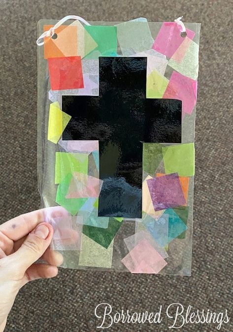 Suncatcher Cross Craft « Borrowed BlessingsBorrowed Blessings Rocky Railway Vbs, Vacation Bible School Craft, Kids Lying, Jesus Help, Vbs Themes, Suncatcher Craft, Bible School Crafts, Thinking Of Someone, Cross Crafts