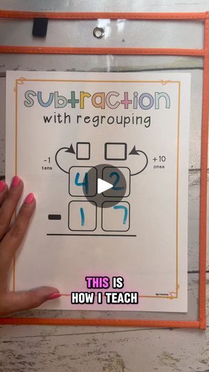 9.9K views · 687 reactions | Comment “MAT” for the link. Make sure to follow me first to get my message 💕   Subtraction with regrouping can be a doozy but you got this! It just requires a lot of modeling and a lot of practice. That is why I love these write and wipe mats because you can reuse as many times as needed !   I love using these subtractions mats in small group , tutorials and independent practice time. #thirdgrade #iteachthird #secondgrade #iteachsecond #subtraction | 𝐕𝐞𝐥𝐜𝐤𝐢𝐬 | Elementary Math Teaching Bag, Subtraction With Regrouping, Me First, Baby Learning, Elementary Math, Teacher Hacks, Teacher Classroom, Small Group, Third Grade