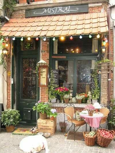 Bar Deco, Cafe Exterior, Bookstore Cafe, Cute Cafe, Antwerp Belgium, Coffee Shop Design, Shop Fronts, Cafe Interior Design, Cafe Shop