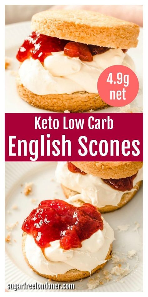 Almond Flour Scones, Keto Scones, Sugar Free Strawberry Jam, Low Carb Treat, English Scones, Low Carb Low Fat Recipes, Low Carb Treats, Low Carb Low Sugar, Best Low Carb Recipes