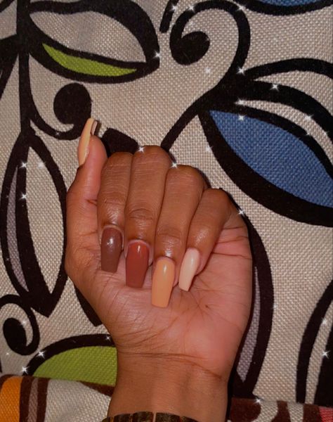 Lightest nude to darkest, nails, acrylic nails, brown, nude Brown Nude Acrylic Nails, Nude Acrylic Nails, Nails Gel Polish, Brown Acrylic Nails, Brown Acrylic, Nails Gel, Womens Flip Flop, Gel Polish, Acrylic Nails